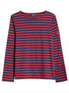 Minquiers Modern Stripe Long Sleeve T-Shirt Red - SAINT JAMES - BALAAN 2