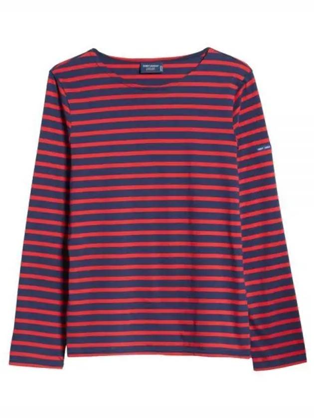 Minquiers Modern Stripe Long Sleeve T-Shirt Red - SAINT JAMES - BALAAN 2