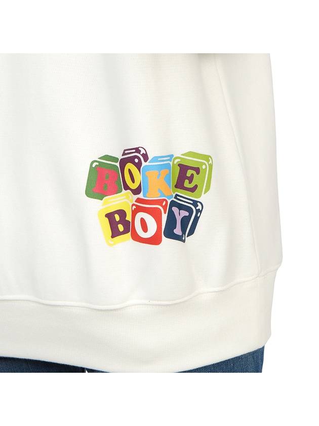 Boke Boy Flower Print Cotton Sweatshirt White - KENZO - BALAAN 11