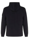 Wappen Patch Brushed Cotton Fleece Hoodie Black - STONE ISLAND - BALAAN 3