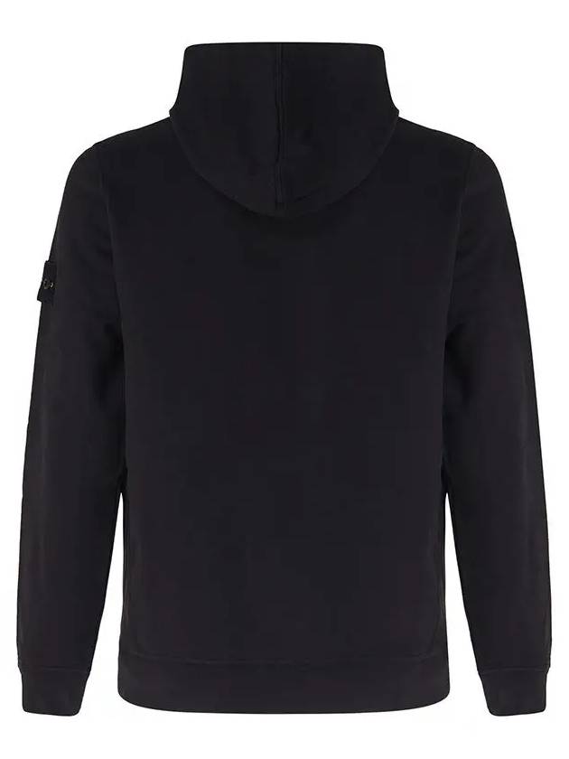 Wappen Patch Brushed Cotton Fleece Hoodie Black - STONE ISLAND - BALAAN 3