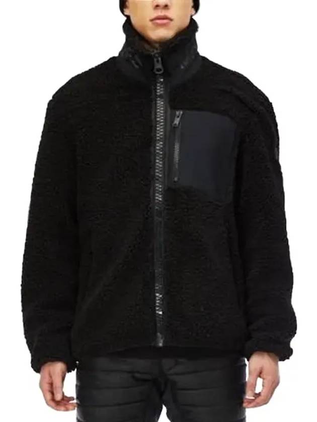 Men's Sagrek Shearling Fleece Zip-Up Jacket Black - MOOSE KNUCKLES - BALAAN 3