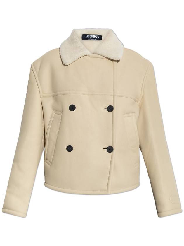 Jacquemus Double-breasted Shearling Coat, Women's, Cream - JACQUEMUS - BALAAN 1