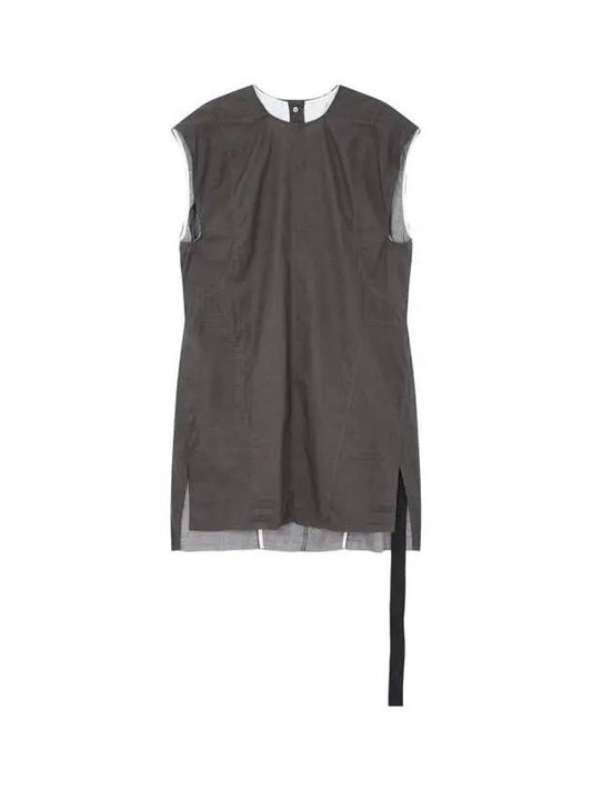 WOMEN DRKSHDW COTTON TUNIC TOP DARK BROWN - RICK OWENS - BALAAN 1