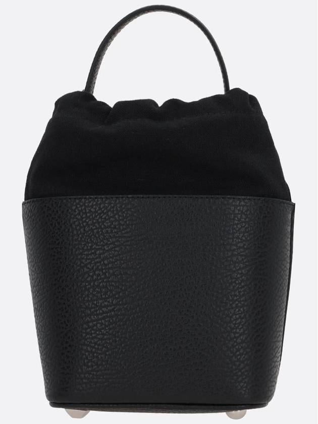 5AC Number Logo Texture Leather Bucket Bag Black - MAISON MARGIELA - BALAAN 4