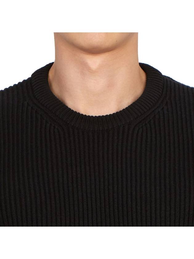 Men's Lens Detail Crew Neck Knit Top Black - CP COMPANY - BALAAN 7