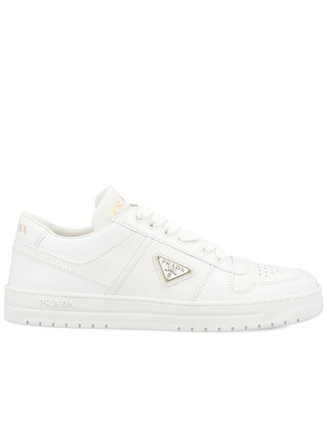 Downtown Leather Low Top Sneakers White - PRADA - BALAAN 1