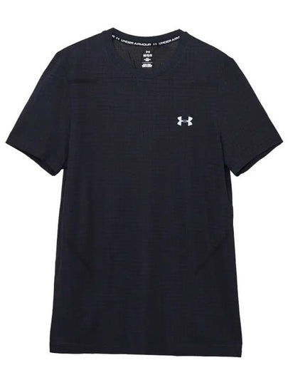 Men's UA Seamless Grid Short Sleeve T Shirt Black - UNDER ARMOUR - BALAAN 2