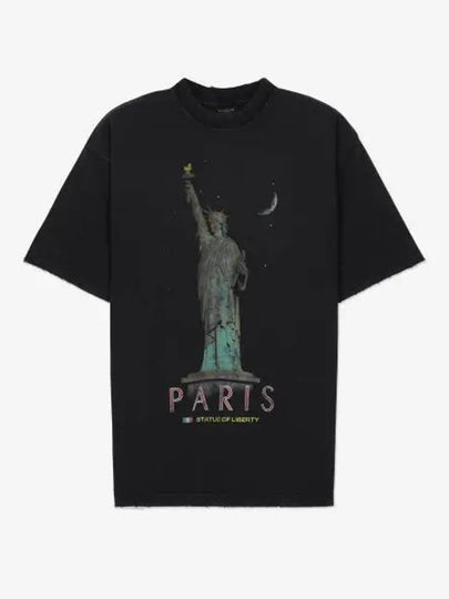 Paris Liberty Print Short Sleeve T-Shirt Fade Black - BALENCIAGA - BALAAN 2