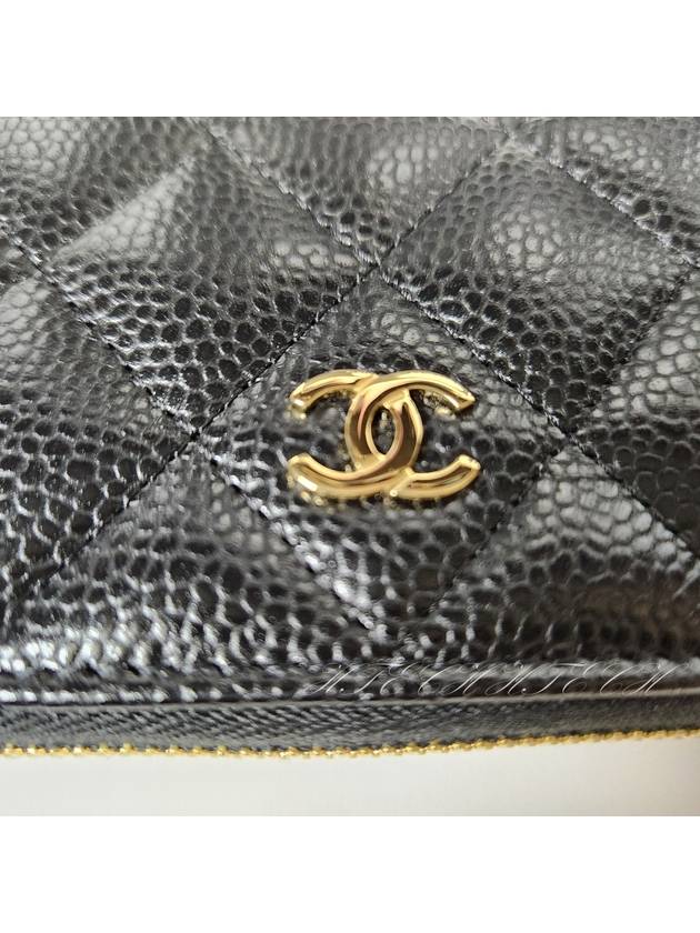 Classic Zipped Coin Purse Grained Calfskin & Gold Black - CHANEL - BALAAN 5