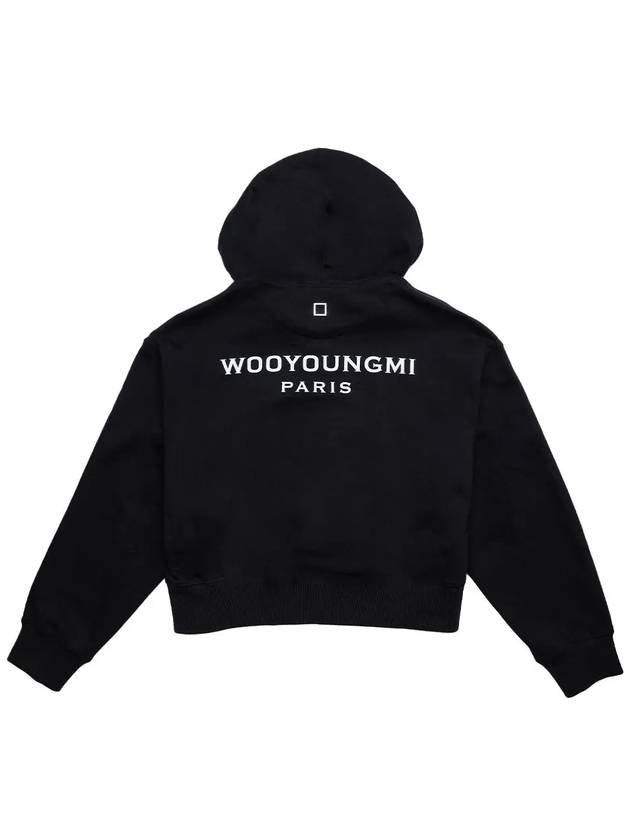 Back Logo Crop Zip-Up Hoodie Black - WOOYOUNGMI - BALAAN 5