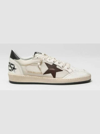 Ball Star Low Top Sneakers Burgundy White Beige - GOLDEN GOOSE - BALAAN 2