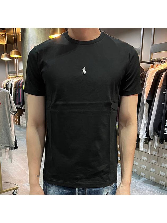 Polo Ralph Lauren Central Pony Logo Short Sleeve TShirt Polo Black 710839046 001 - POLO RALPH LAUREN - BALAAN 2