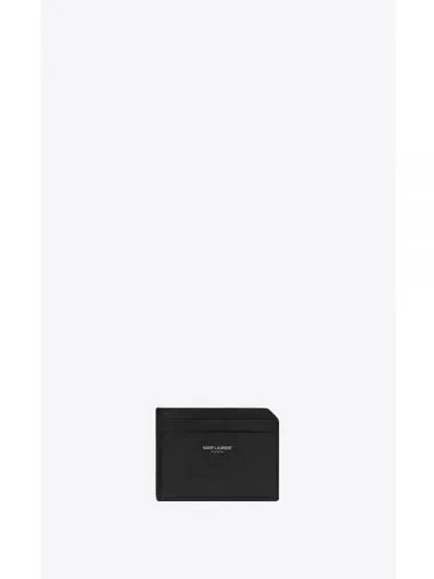 Paris Open Smooth Leather Card Wallet Black - SAINT LAURENT - BALAAN 2