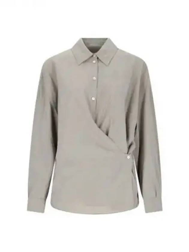 Dry Silk Straight Collar Twist Shirt Light Misty Grey - LEMAIRE - BALAAN 2