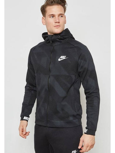 01885937010Advance 15 Print Hooded Zip JacketBlack - NIKE - BALAAN 1