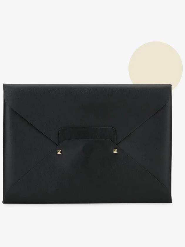 Men's Rockstud Untitled Clutch Bag Black - VALENTINO - BALAAN 3