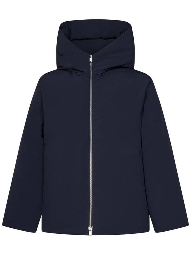 Zipper Hood Padded Down Jacket Navy - JIL SANDER - BALAAN 2