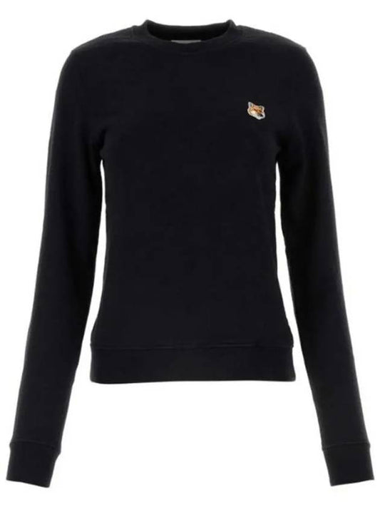 Fox Head Patch Regular Sweatshirt Black - MAISON KITSUNE - BALAAN 2