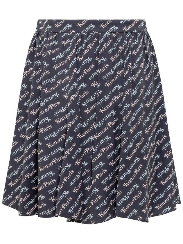 All Logo Print A Line Skirt Navy - KENZO - BALAAN 3