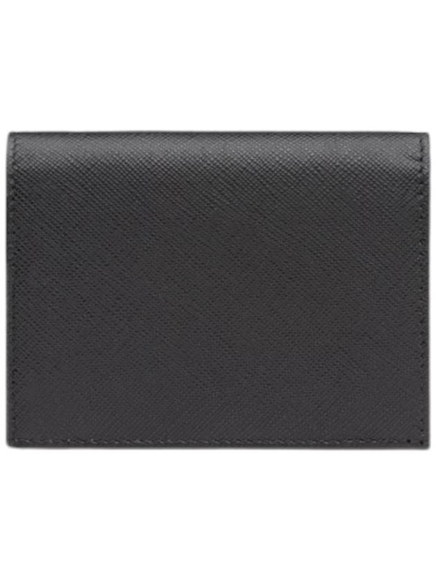 Saffiano Metal Logo Gold Fold Wallet Black - PRADA - BALAAN 4