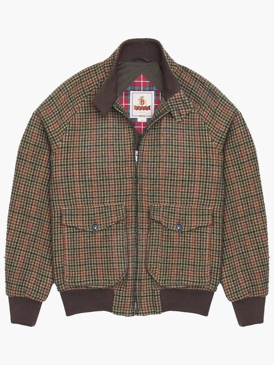 (BARACUTA) UNPADDED WOOL G9 POCKET - HOUNDSTOOTH CAMEL - BARACUTA - BALAAN 1