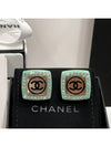 Champagne gold green square earrings crystal earrings - CHANEL - BALAAN 2