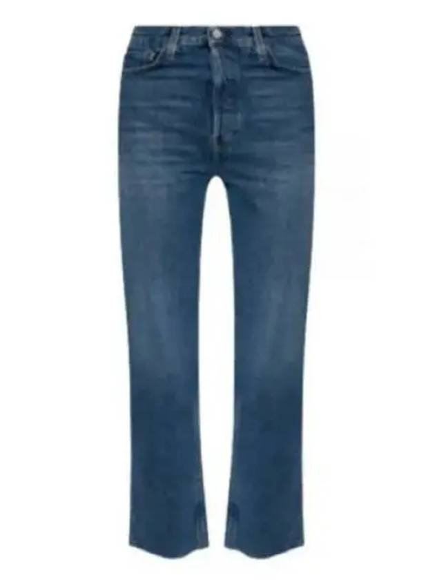 High Waist Cropped Straight Jeans Blue - TOTEME - BALAAN 2