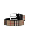 Men's Vintage Check Leather Belt Beige - BURBERRY - BALAAN 3