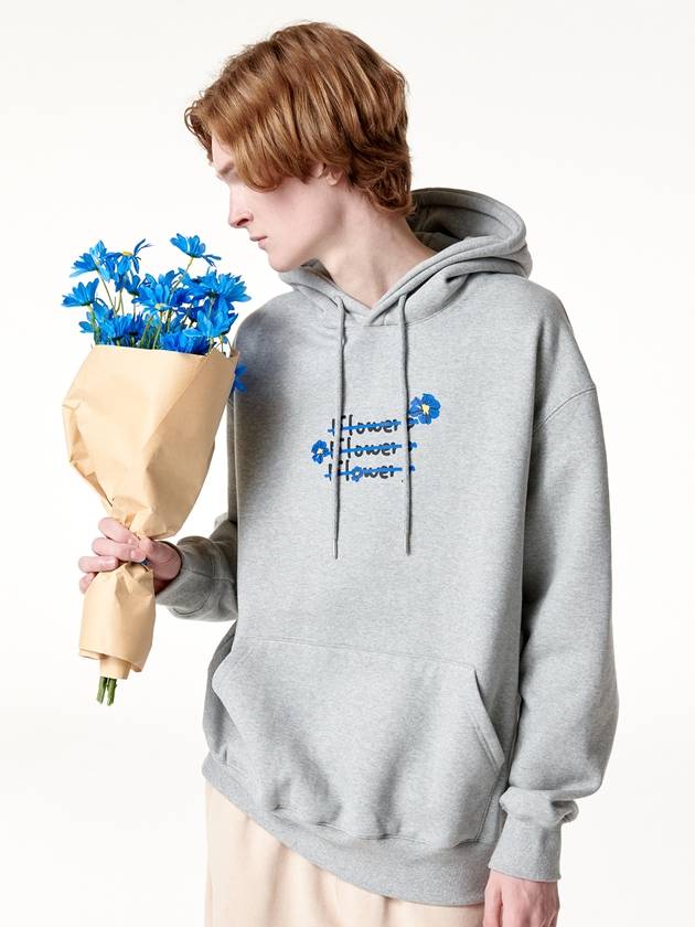 Blue Flower 3 Hoodie Grey - RADINEO - BALAAN 1