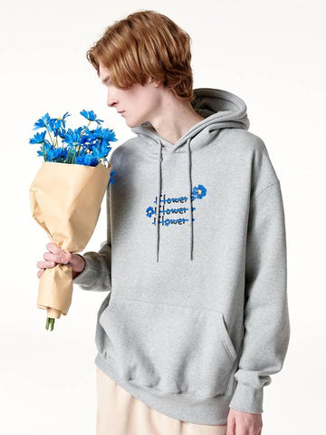 Blue Flower 3 Hoodie Grey - RADINEO - BALAAN 1