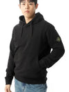 Cotton Fleece Garment Dyed Hoodie Black - STONE ISLAND - BALAAN 2