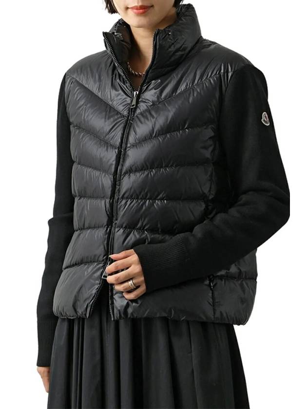 Women's Padded Wool Cardigan Black - MONCLER - BALAAN 4