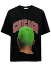 Chicago Graphic Printed Crew Neck Short Sleeve T-Shirt Black - IH NOM UH NIT - BALAAN 2