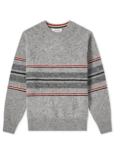 Seasonal Birdseye Jacquard Knit Top Grey - THOM BROWNE - BALAAN 2