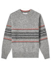 Seasonal Birdseye Jacquard Knit Top Grey - THOM BROWNE - BALAAN 2