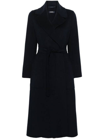 Paolore Virgin Wool Single Coat Navy - MAX MARA - BALAAN 1