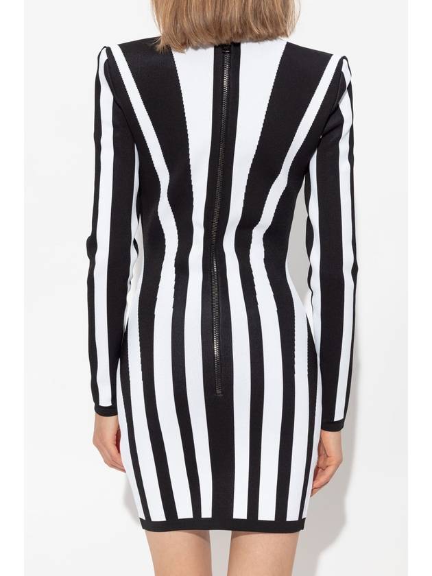 Balmain Dress With Striped Pattern, Women's, Black - BALMAIN - BALAAN 4