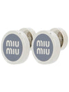 Enameled Metal Earrings Cornflower Blue - MIU MIU - BALAAN 3