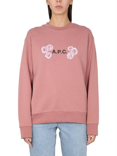 Flower Logo Sweatshirt Pink - A.P.C. - BALAAN 2