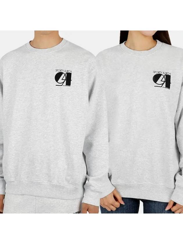 studio crewneck sweatshirt gray black STUDIO CREWNECK - SPORTY & RICH - BALAAN 1