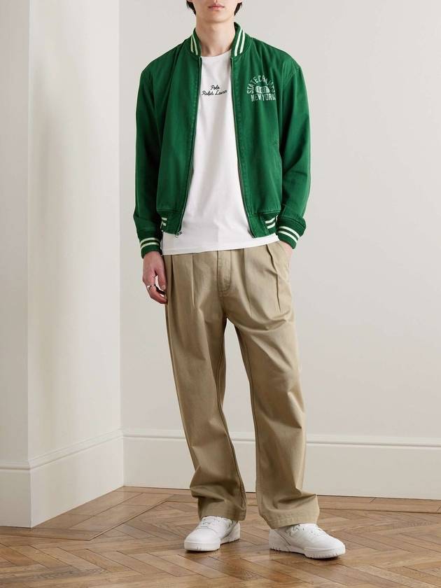 Varsity Bomber Jacket Green - POLO RALPH LAUREN - BALAAN 3