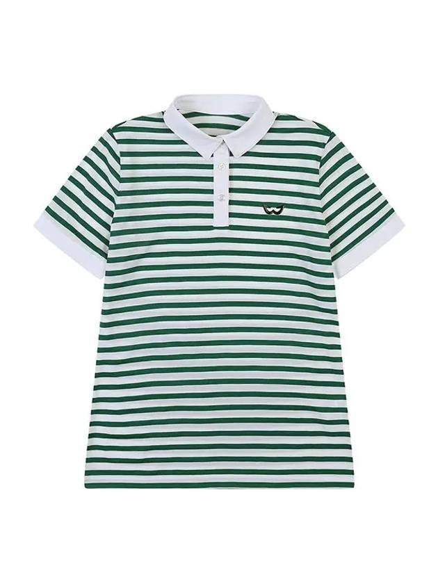 Striped Basic Golf T-Shirt GREEN - WHITEBALL - BALAAN 6