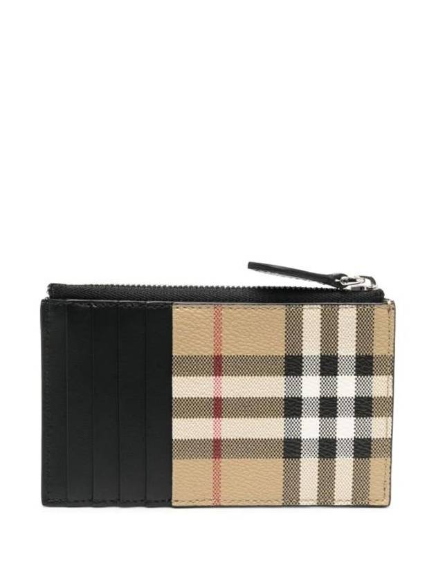 Check Zipper Card Wallet Beige - BURBERRY - BALAAN 3