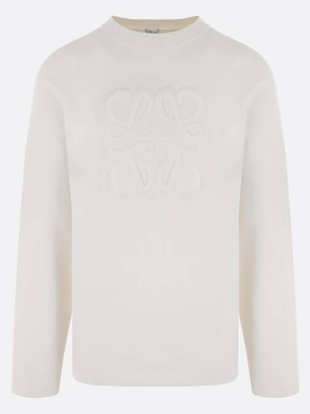 Debossed Anagram Wool Knit Top White - LOEWE - BALAAN 2