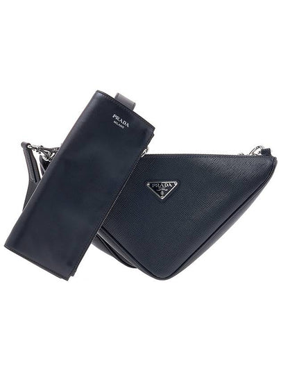 triangle logo dual cross bag black - PRADA - BALAAN 2