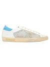 Super Star Leather Suede Low Top Sneakers White Grey Blue - GOLDEN GOOSE - BALAAN 1