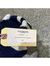 4 Bar Stripe Cashmere Beanie Navy - THOM BROWNE - BALAAN 6