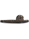 Feel FF Jacquard Slippers Brown - FENDI - BALAAN 3