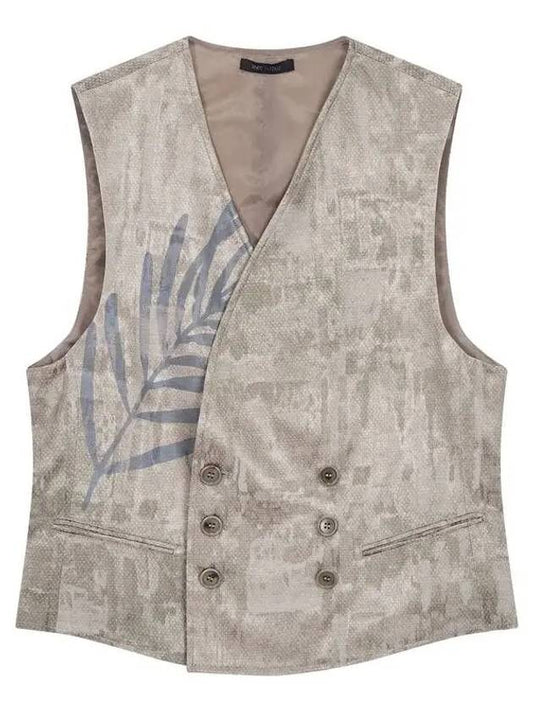 Men s Leaf Graphic Double Vest Olive - GIORGIO ARMANI - BALAAN 1